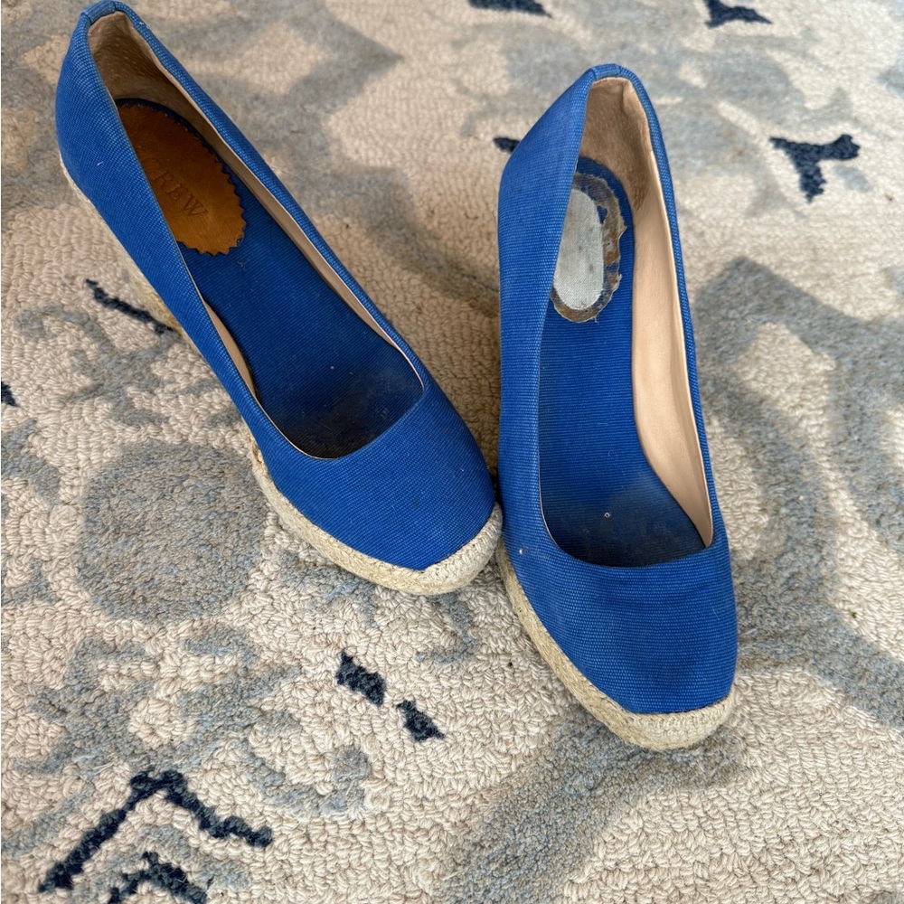Jcrew Blue Wedge Shoes - Picture 2 of 4